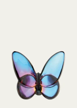 Baccarat2.5" Lucky Crystal Blue Scarabee Butterfly