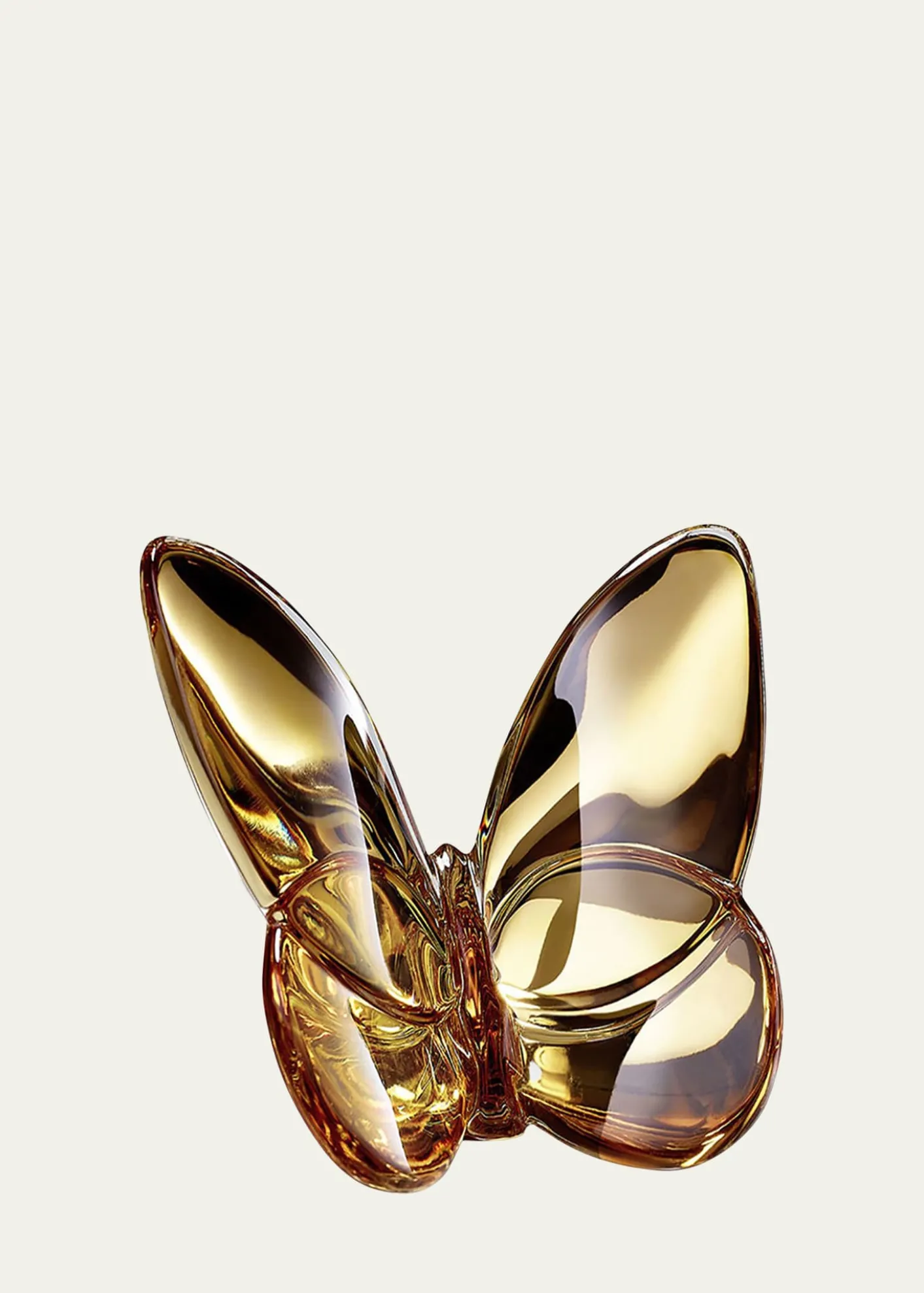 Baccarat2.5" Lucky Crystal Gold Butterfly