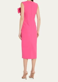 Badgley MischkaBow-Front Midi Sheath Dress