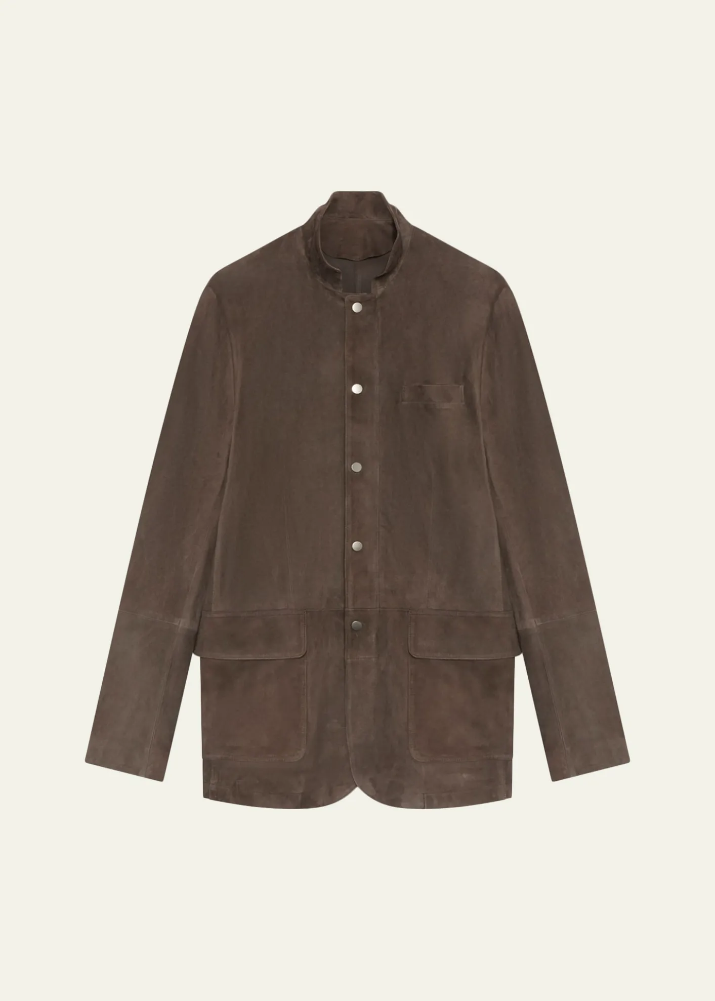 BaldassariMen's Leather Snap-Front Chore Jacket