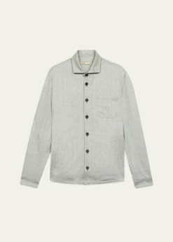 BaldassariMen's Linen, Silk and Cotton Herringbone Overshirt