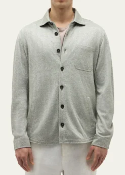 BaldassariMen's Linen, Silk and Cotton Herringbone Overshirt