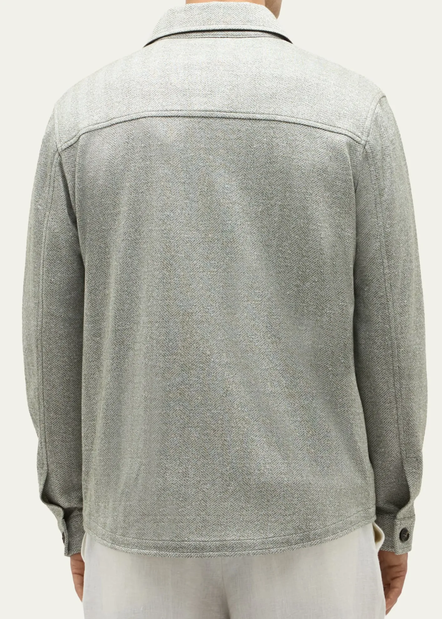BaldassariMen's Linen, Silk and Cotton Herringbone Overshirt