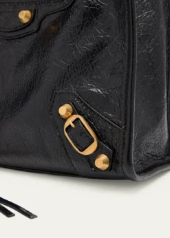 BalenciagaArena Crinkled Leather Top-Handle Bag