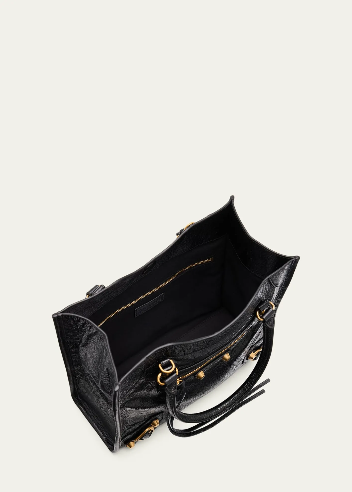 BalenciagaArena Crinkled Leather Top-Handle Bag