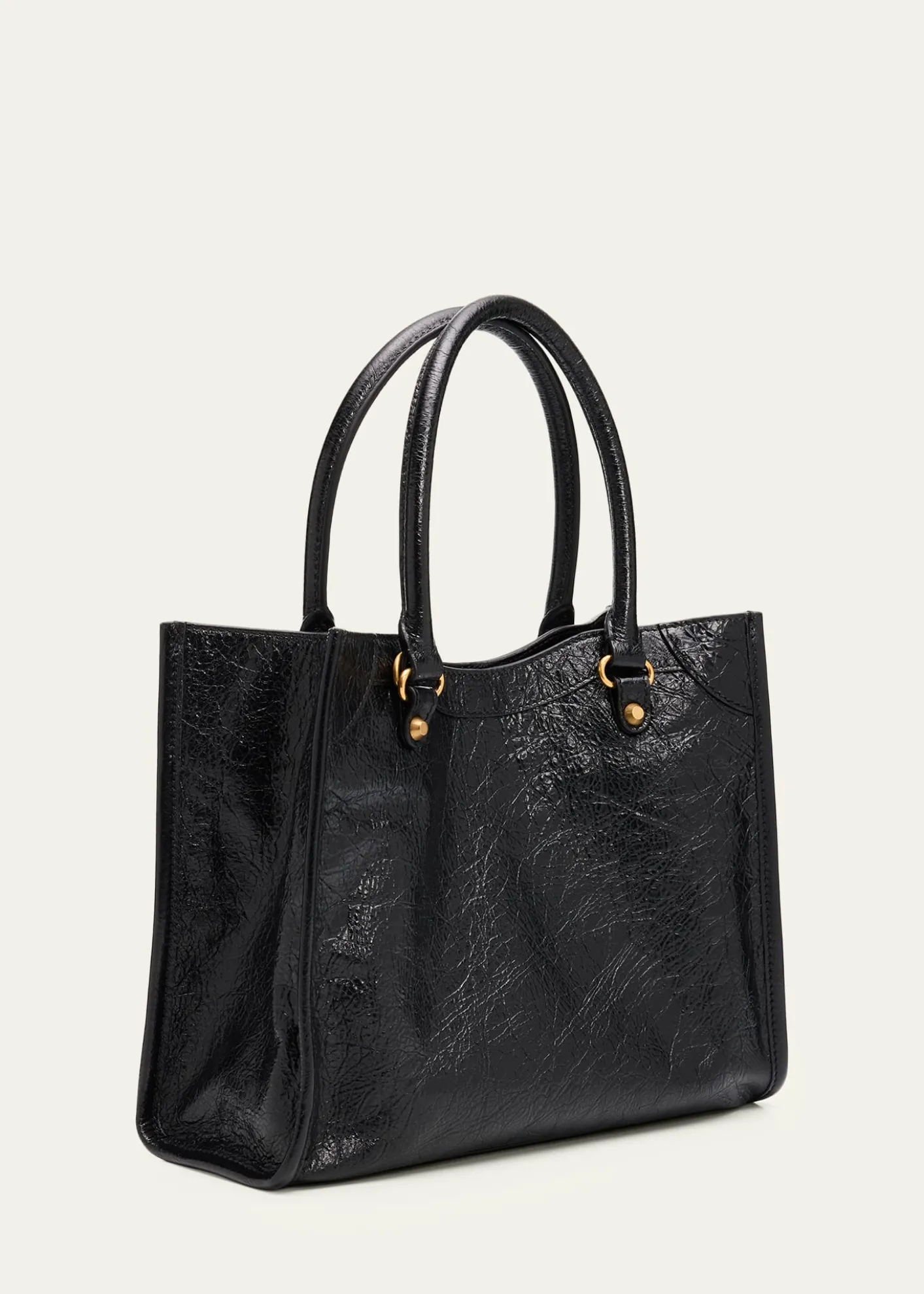 BalenciagaArena Crinkled Leather Top-Handle Bag
