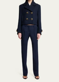 BalenciagaBarathea Wool Crepe Straight-Leg Trousers