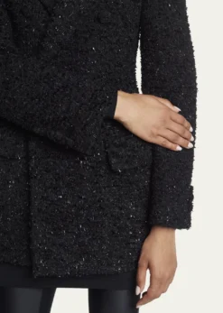 BalenciagaBoucle Double-Breast Hourglass Coat