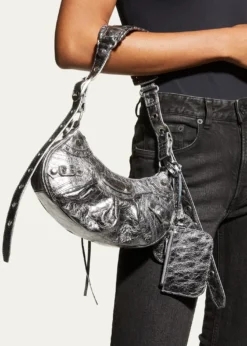 BalenciagaCagole XS Metallic Stud Hobo Shoulder Bag