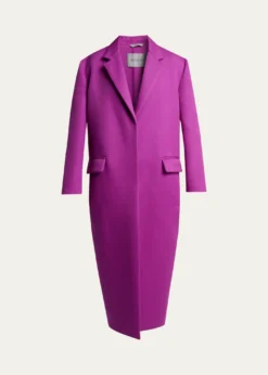 BalenciagaChunky Wool Gabardine Long Sack Coat