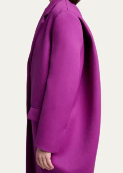BalenciagaChunky Wool Gabardine Long Sack Coat