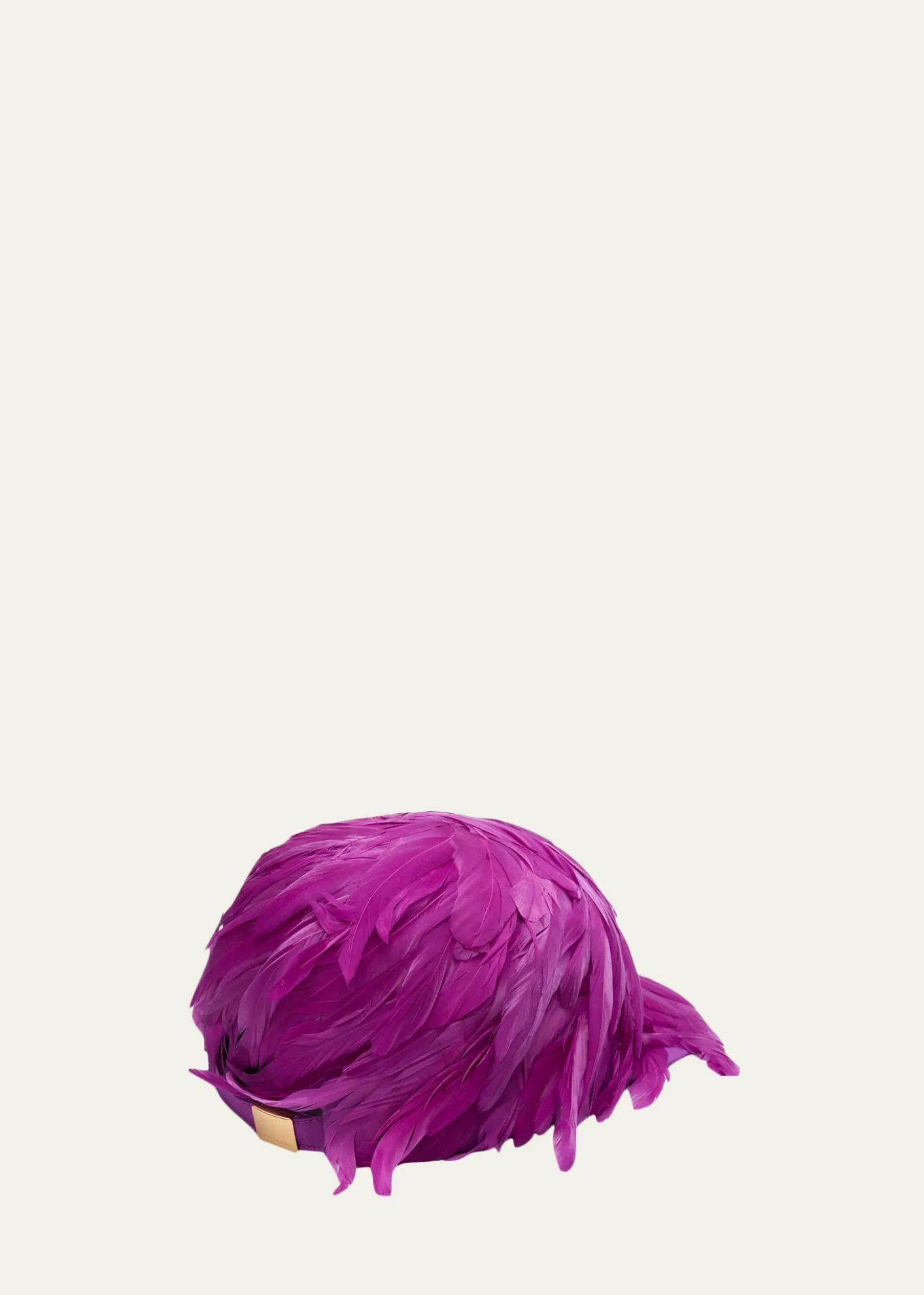 BalenciagaFeather Trim Satin Baseball Hat