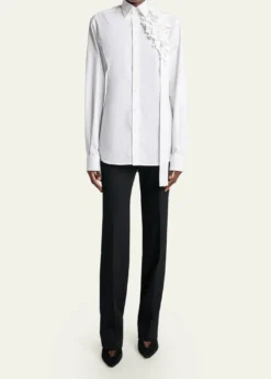 BalenciagaGarden Flower Cotton Poplin Button-Down Shirt