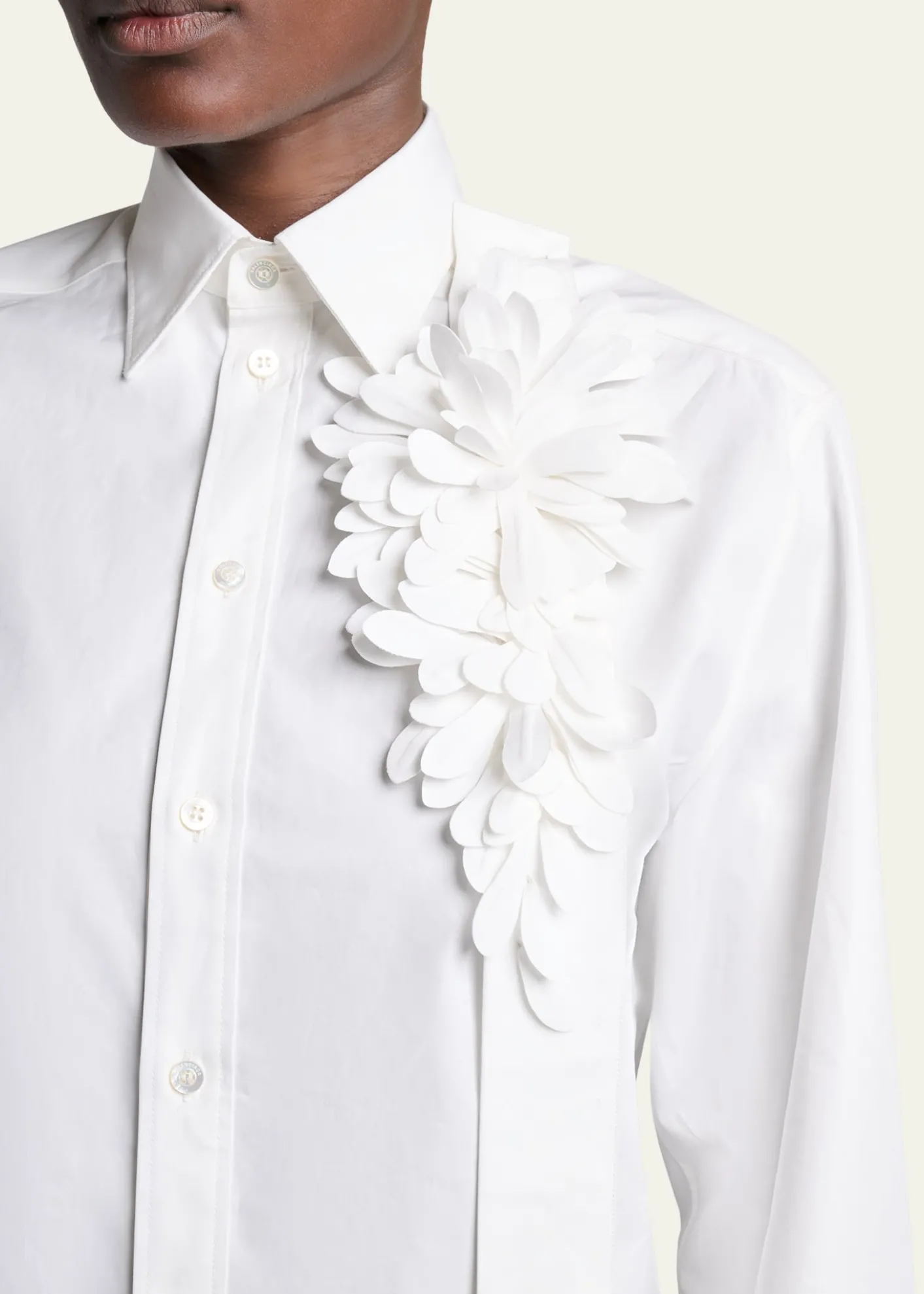 BalenciagaGarden Flower Cotton Poplin Button-Down Shirt