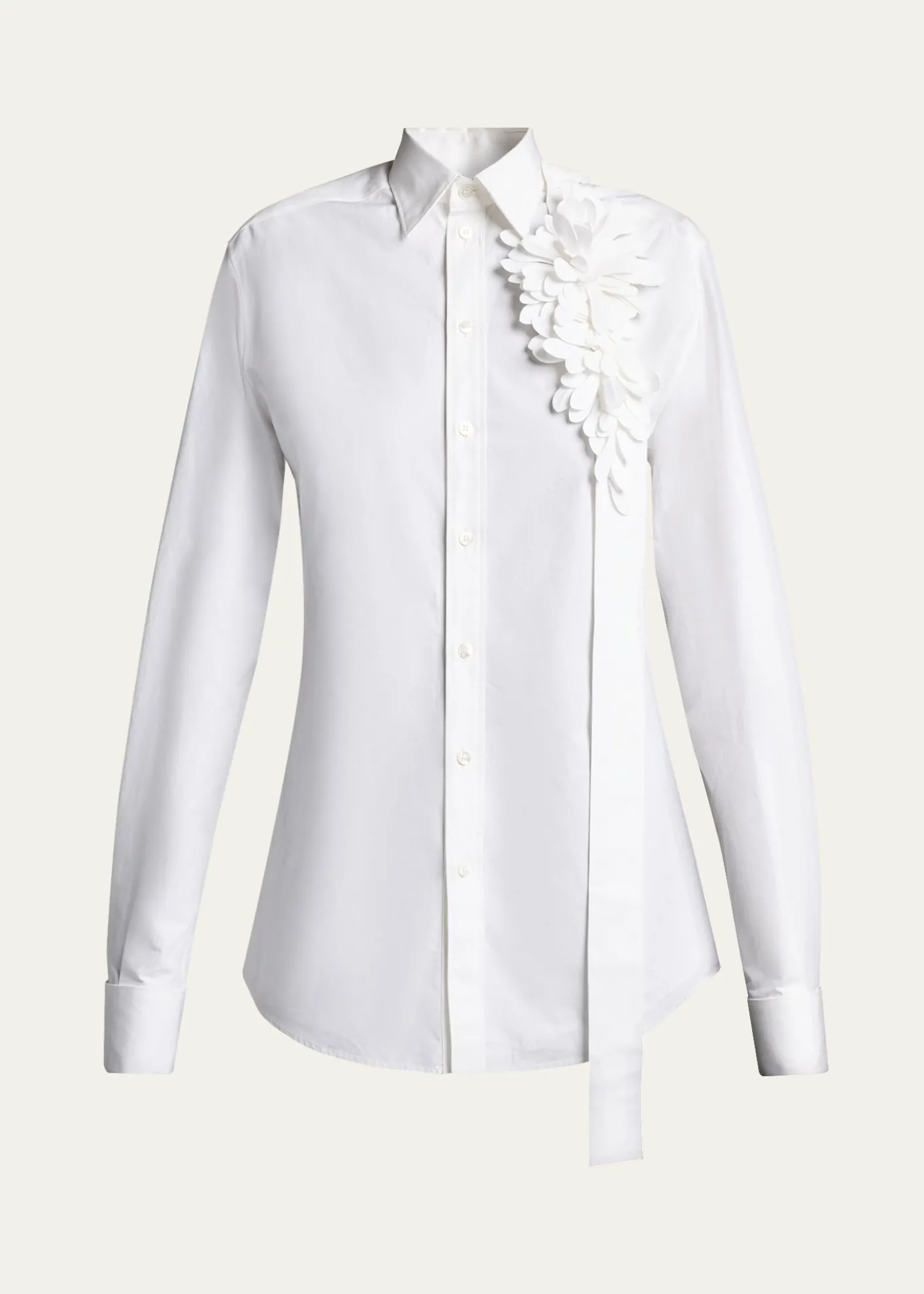BalenciagaGarden Flower Cotton Poplin Button-Down Shirt
