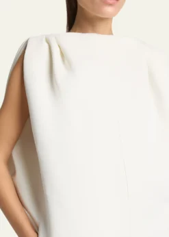 BalenciagaGathered-Shoulder High-Neck Mini Sack Dress