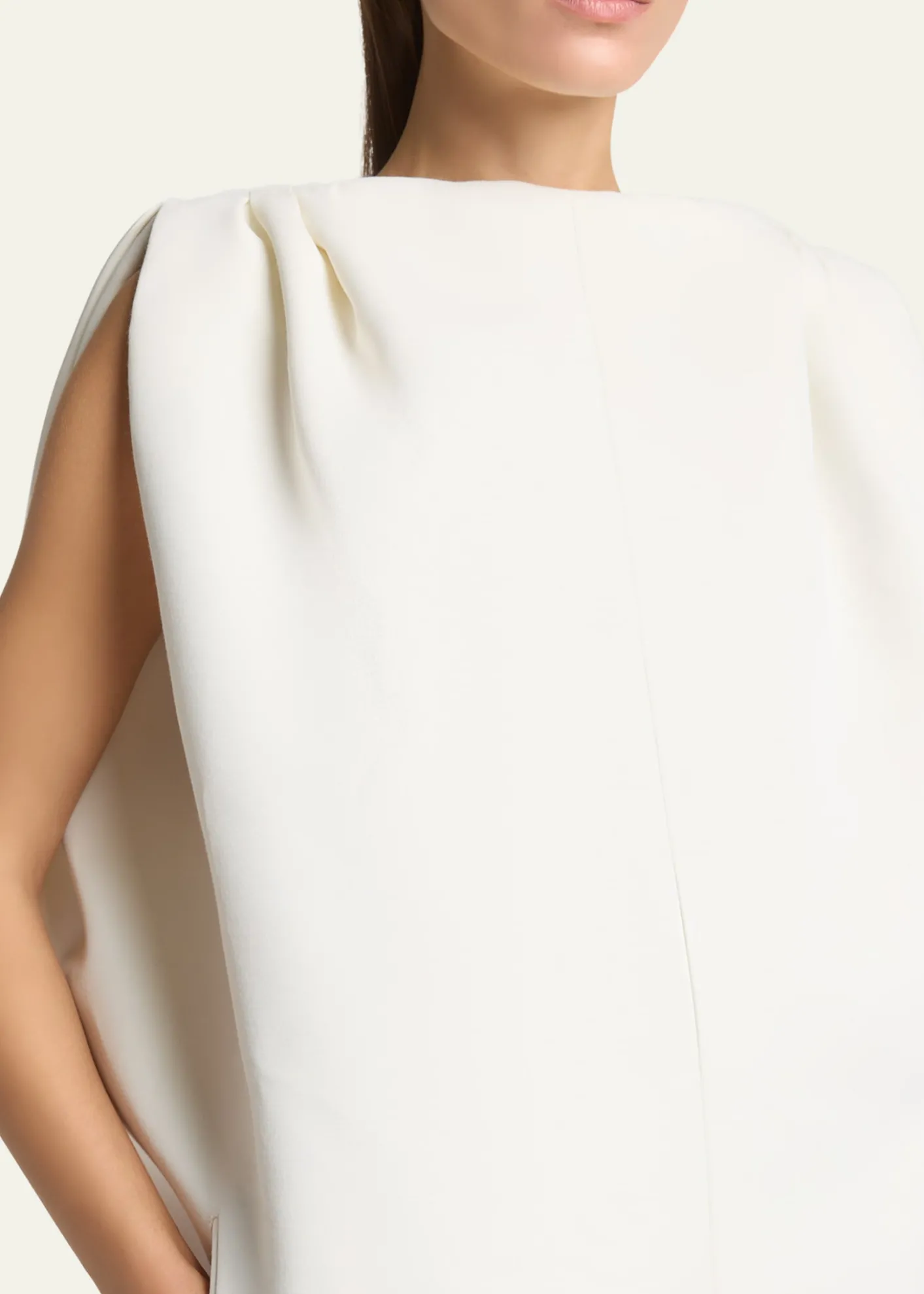 BalenciagaGathered-Shoulder High-Neck Mini Sack Dress