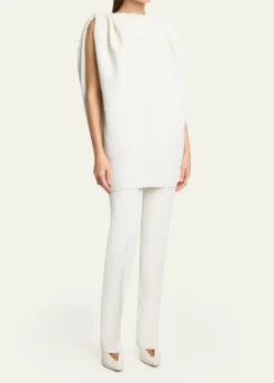 BalenciagaGathered-Shoulder High-Neck Mini Sack Dress