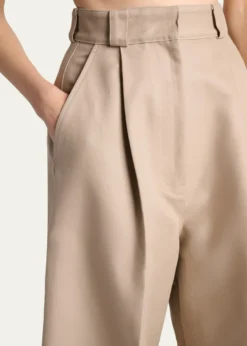 BalenciagaHigh-Rise Pleated Wide-Leg Pants