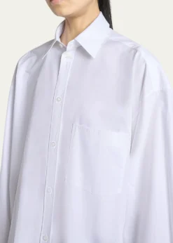 BalenciagaKnotted Cuff Poplin Blouse