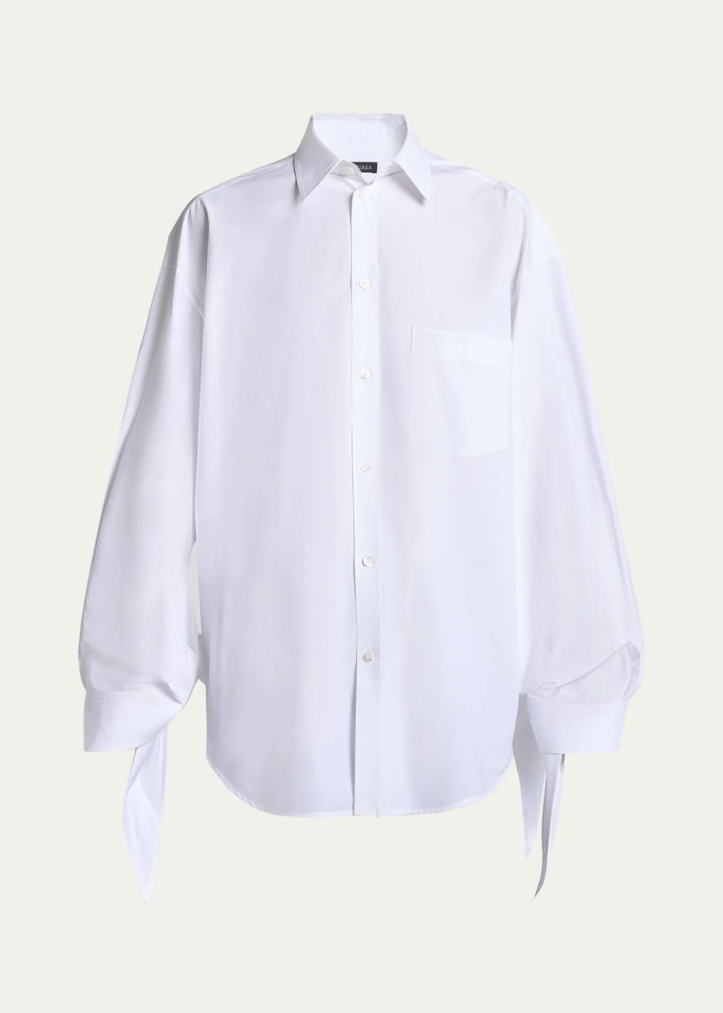 BalenciagaKnotted Cuff Poplin Blouse
