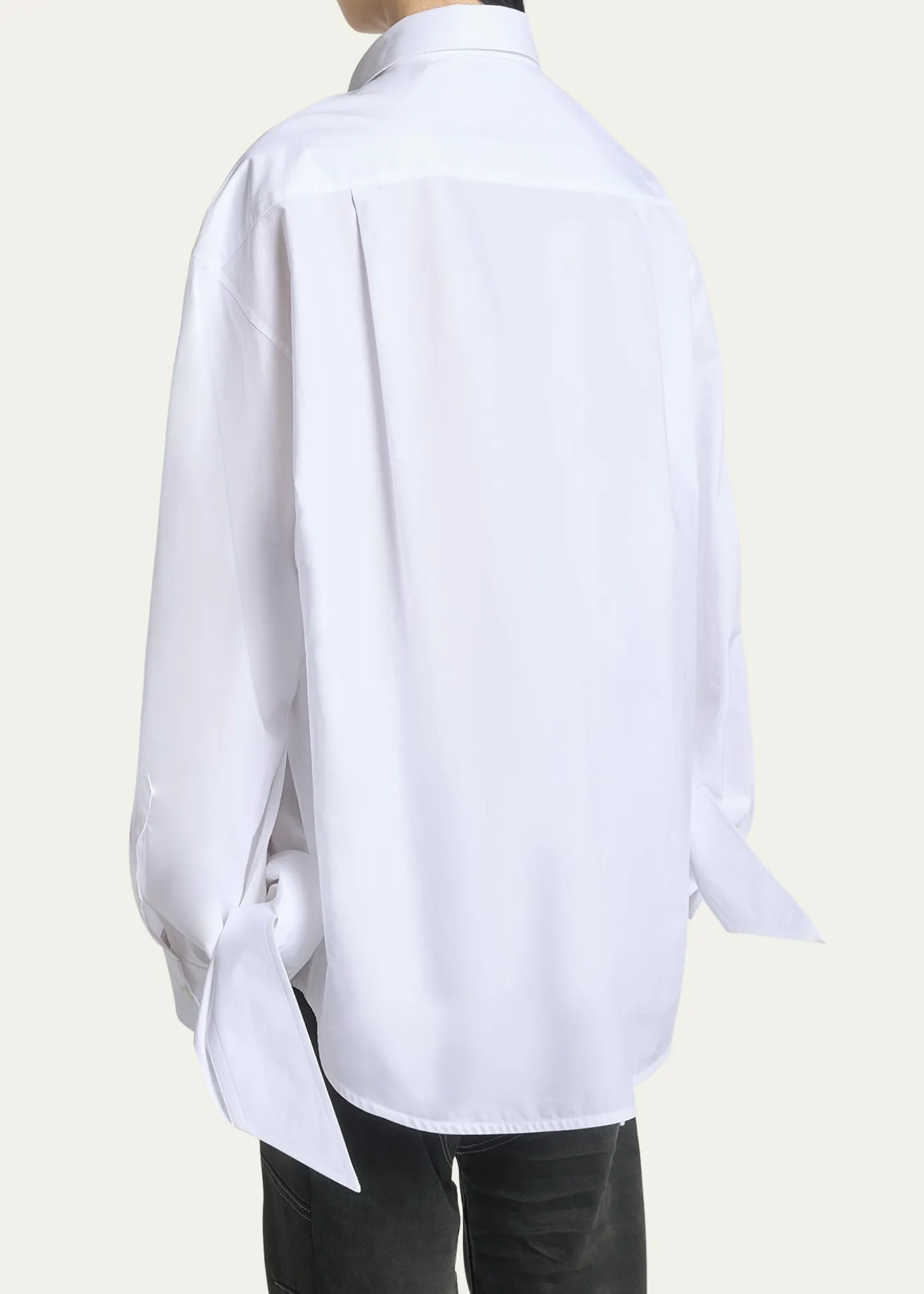 BalenciagaKnotted Cuff Poplin Blouse