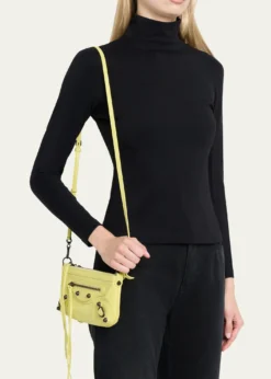 BalenciagaLe City Crinkled Leather Pouch Shoulder Bag