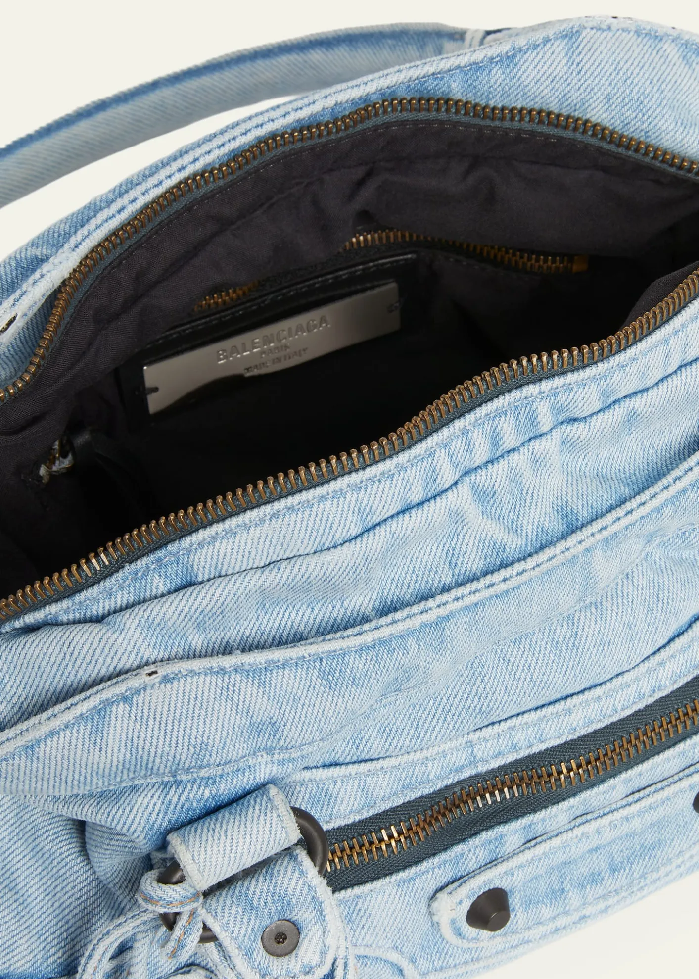 BalenciagaLe City Denim Top-Handle Bag