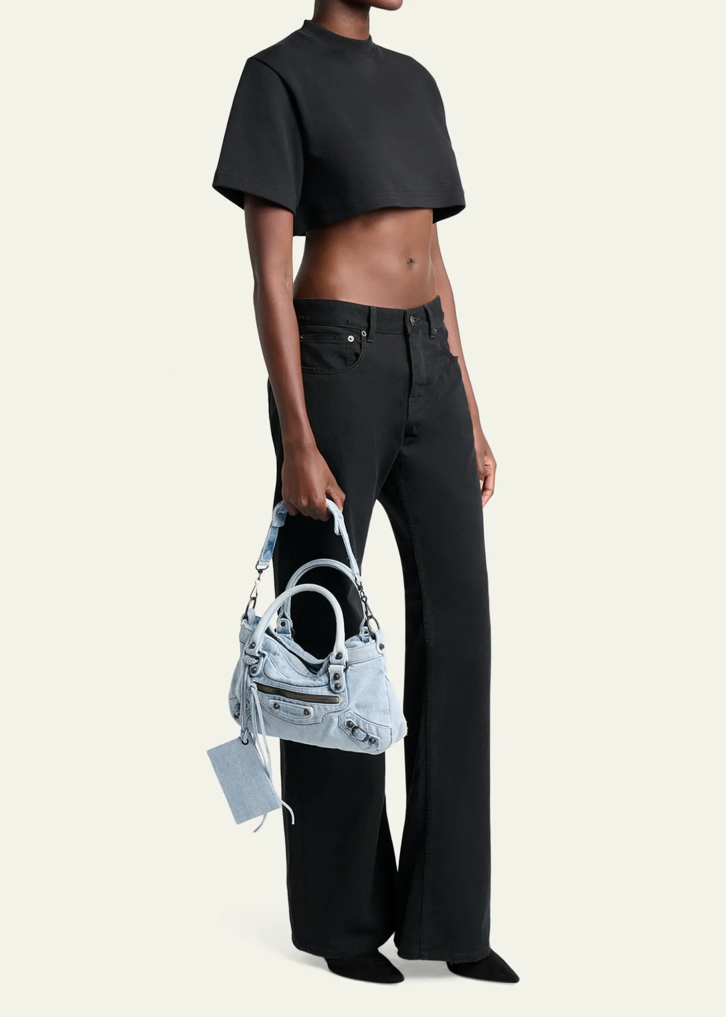BalenciagaLe City Denim Top-Handle Bag
