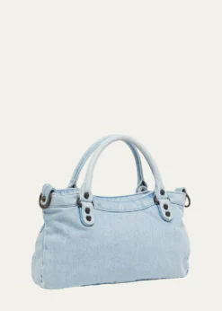 BalenciagaLe City Denim Top-Handle Bag