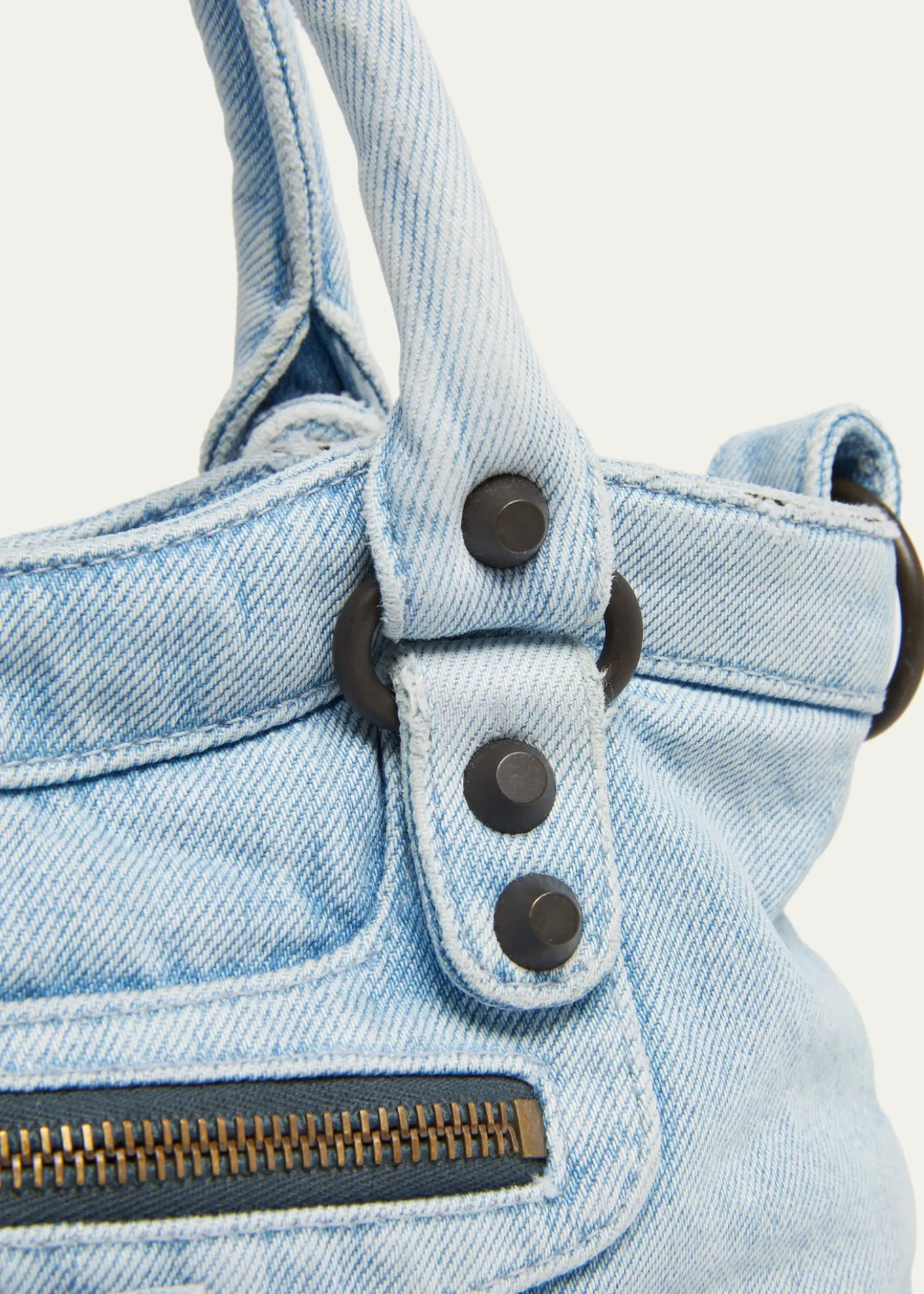 BalenciagaLe City Denim Top-Handle Bag