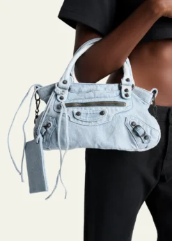 BalenciagaLe City Denim Top-Handle Bag