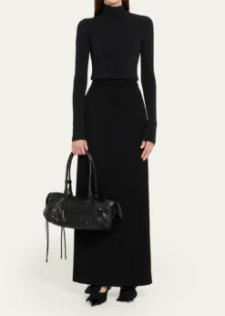 BalenciagaLe City East-West Shoulder Bag in Leather