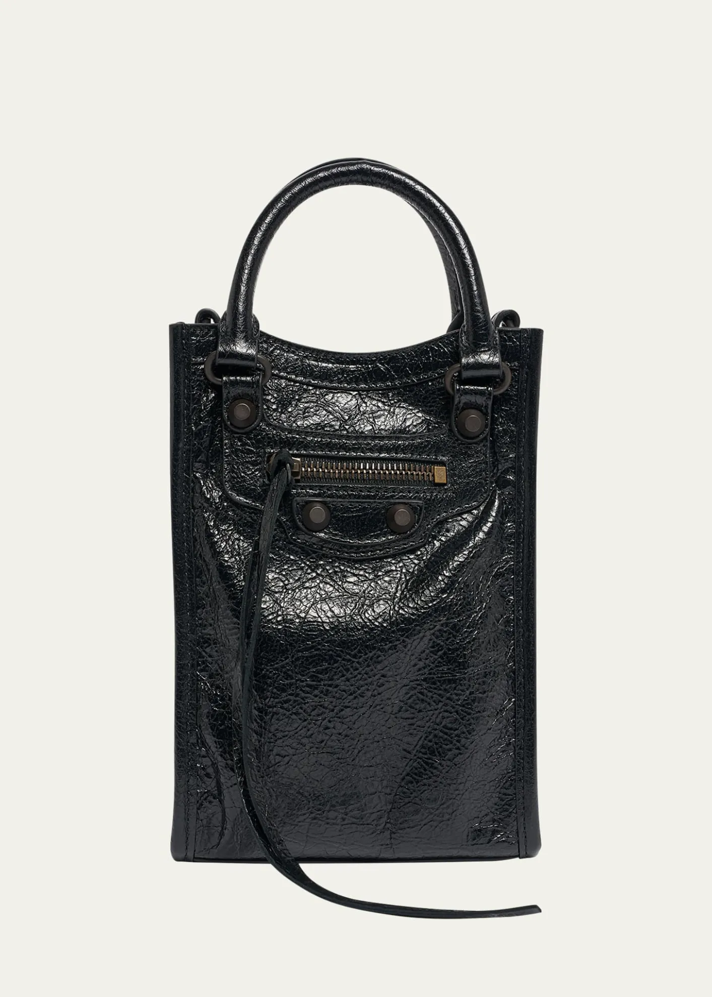 BalenciagaLe City Leather Tote Phone Holder
