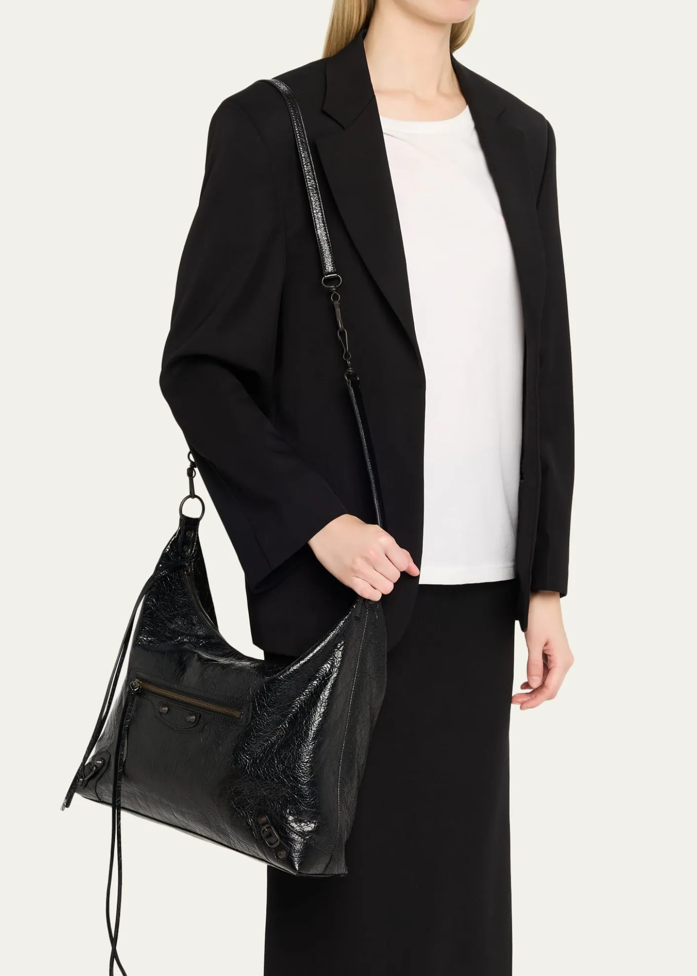 BalenciagaLe City Medium Leather Hobo Bag