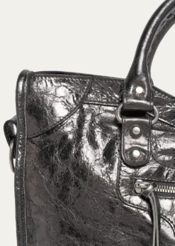BalenciagaLe City Medium Metallic Leather Tote Bag
