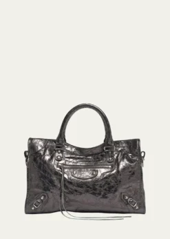 BalenciagaLe City Medium Metallic Leather Tote Bag
