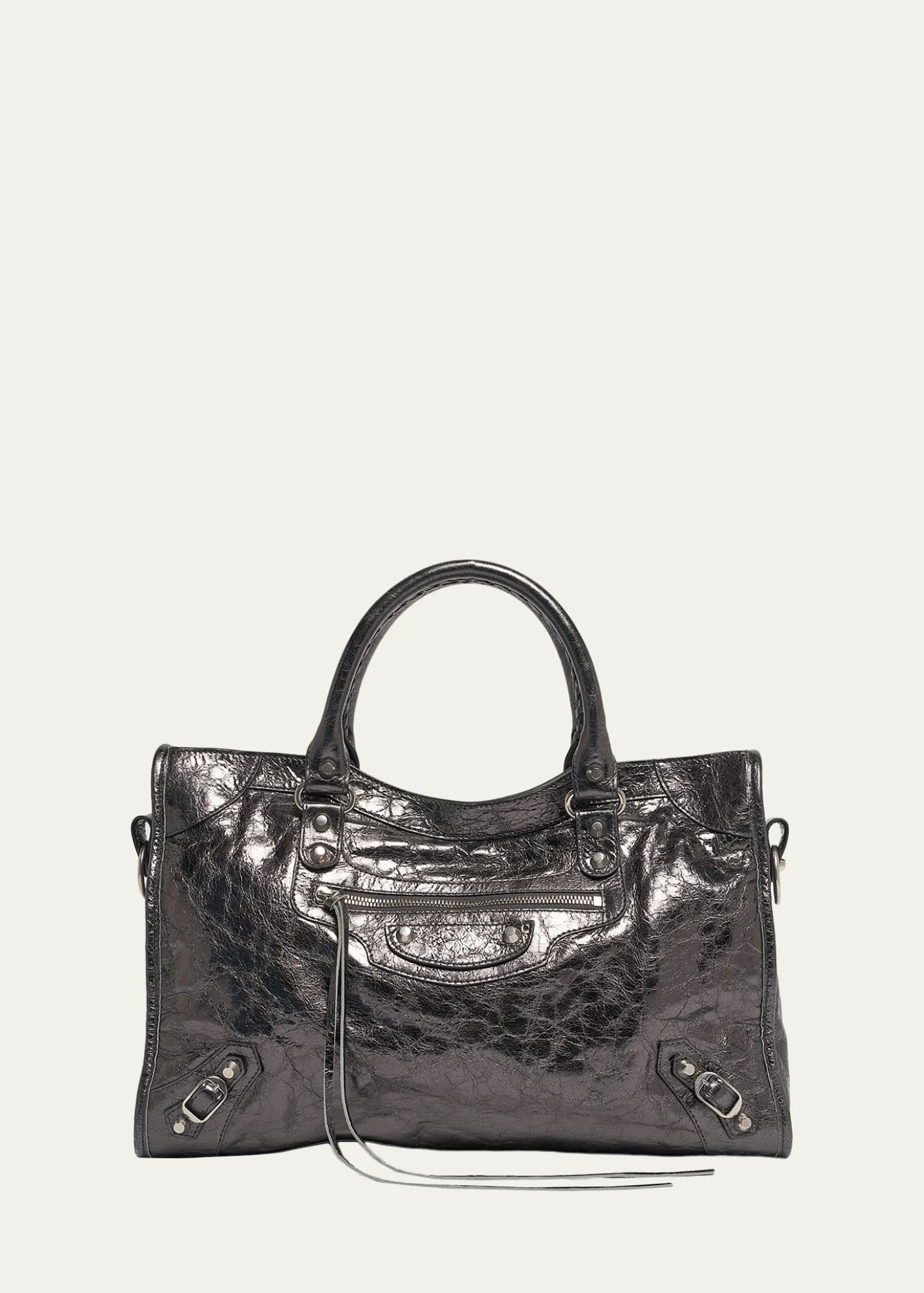 BalenciagaLe City Medium Metallic Leather Tote Bag