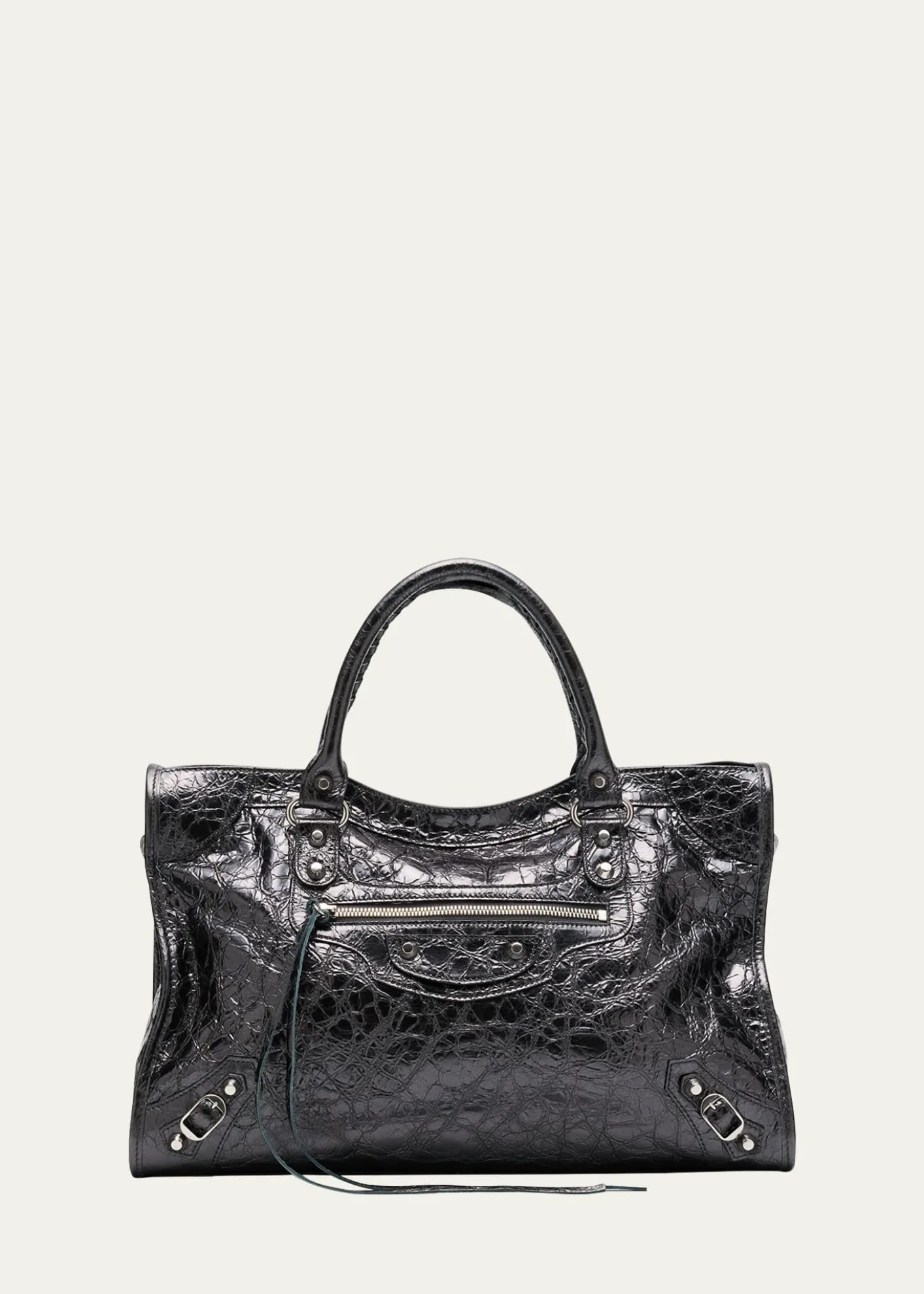 BalenciagaLe City Medium Metallic Leather Top-Handle Bag