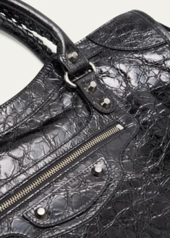 BalenciagaLe City Medium Metallic Leather Top-Handle Bag