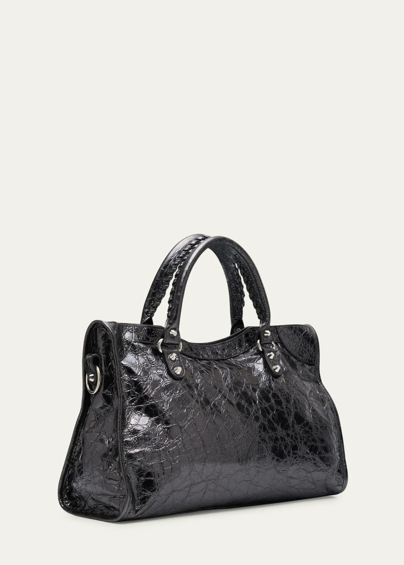 BalenciagaLe City Medium Metallic Leather Top-Handle Bag