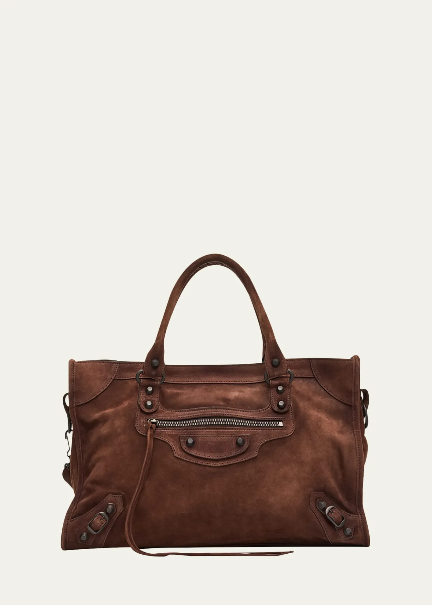 BalenciagaLe City Medium Suede Shoulder Bag
