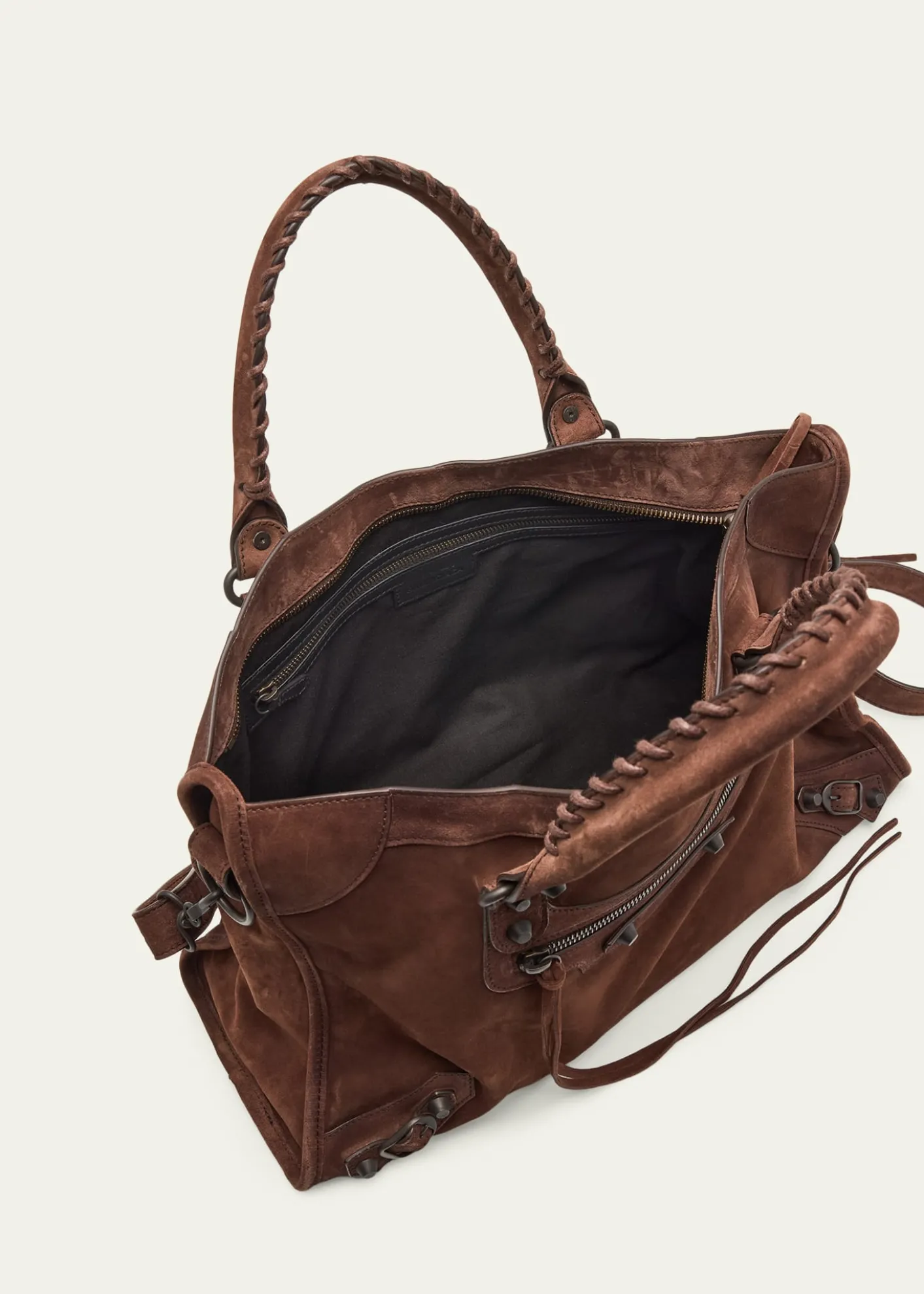 BalenciagaLe City Medium Suede Shoulder Bag