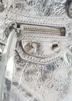 BalenciagaLe City Metallic Leather Tote Phone Holder
