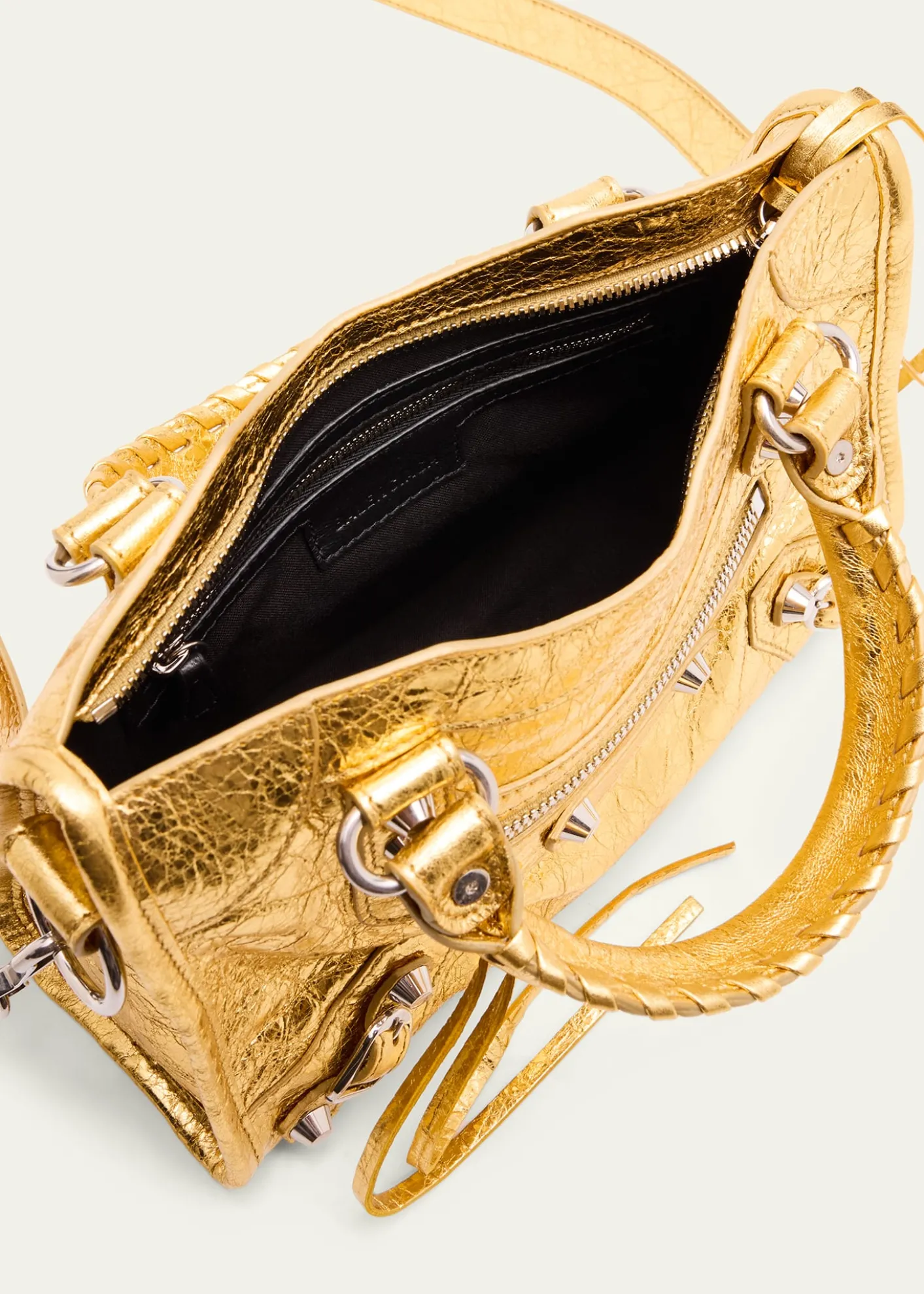 BalenciagaLe City Mini Metallic Leather Top-Handle Bag