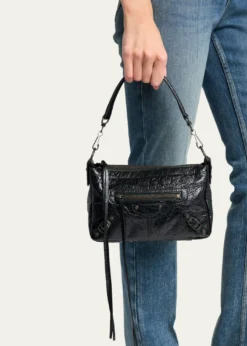 BalenciagaLe City Moto Mini Leather Shoulder Bag
