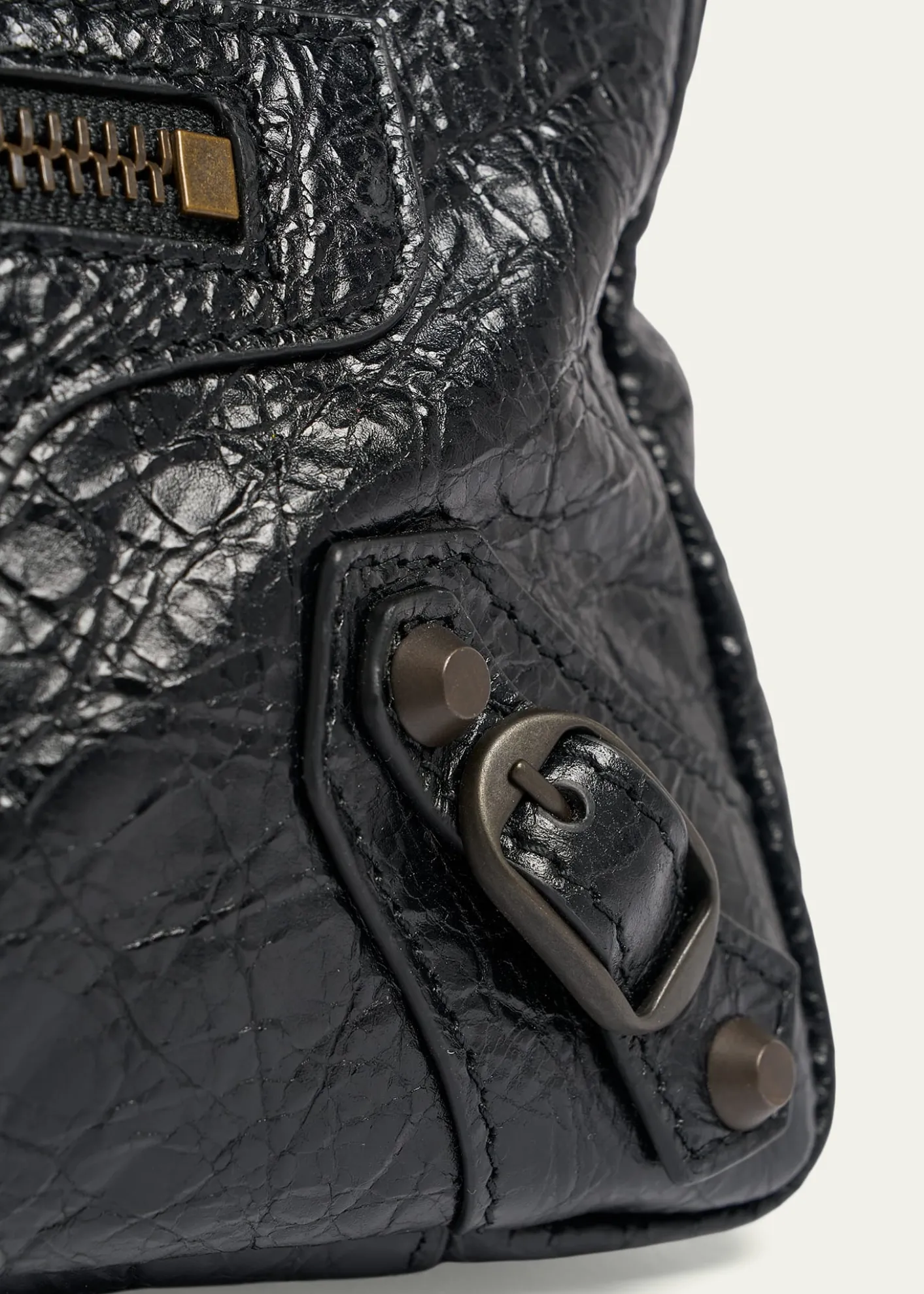 BalenciagaLe City Moto Mini Leather Shoulder Bag
