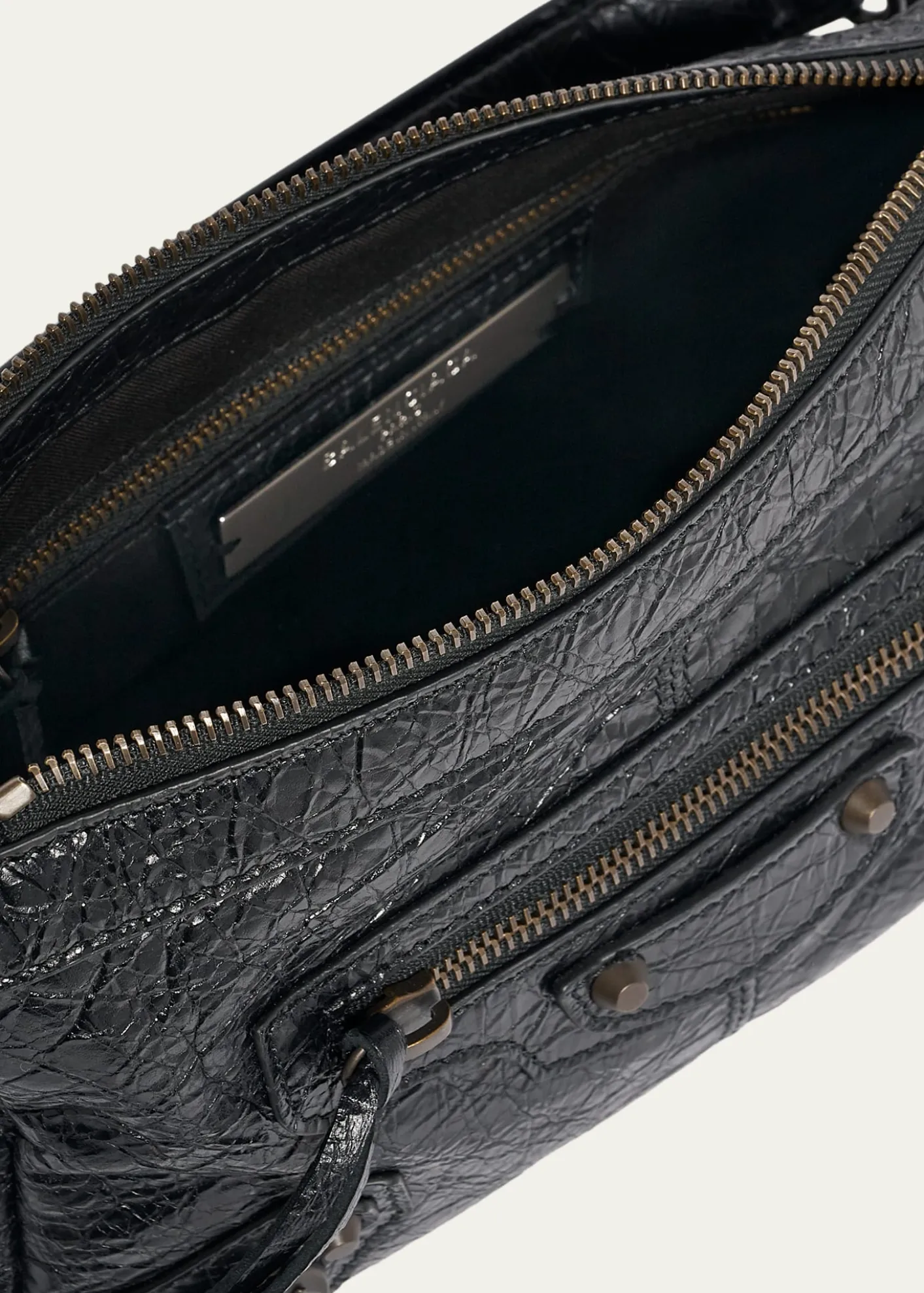 BalenciagaLe City Moto Mini Leather Shoulder Bag