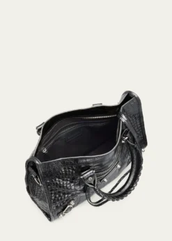 BalenciagaLe City Small Croc-Embossed Leather Top-Handle Bag