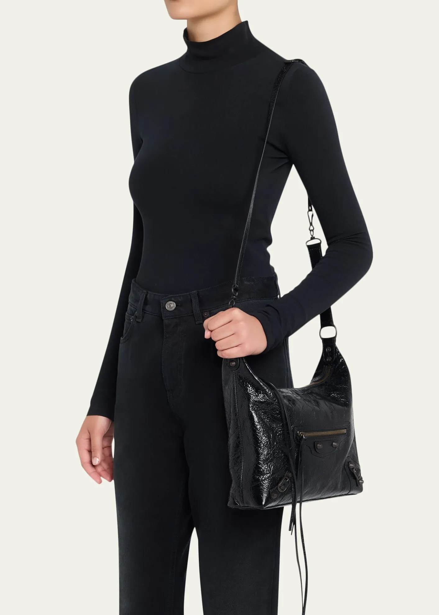 BalenciagaLe City Small Leather Hobo Bag
